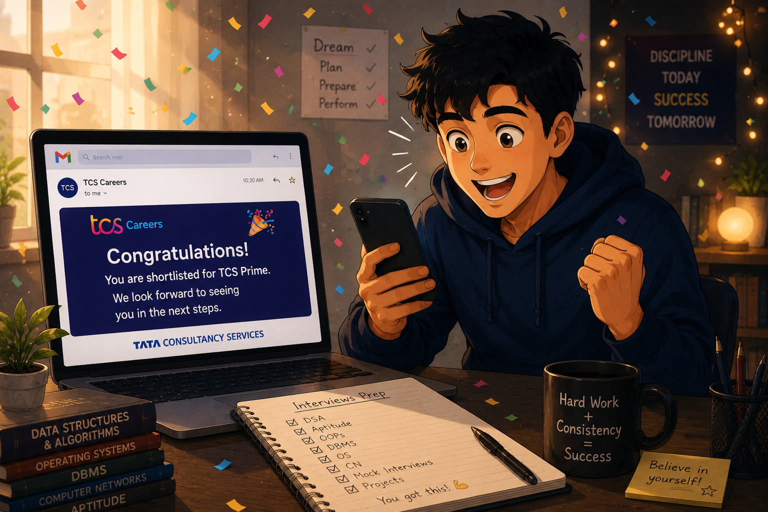 Receiving the TCS Prime shortlist email